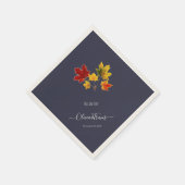 ヴィンテージ葉メープル – 愛の秋 スタンダードカクテルナプキン (角)