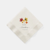 ヴィンテージ葉メープル – 愛の秋 縁ありカクテルナプキン (角)
