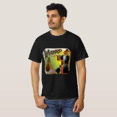 ヴィンテージ葉巻ラベル 黒猫のいる魔法使い Tシャツ (正面フル)