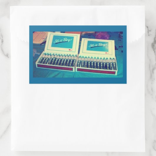 ヴィンテージ葉巻男の赤ちゃん発表 長方形シール (バッグ)