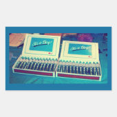 ヴィンテージ葉巻男の赤ちゃん発表 長方形シール (正面)