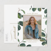 ヴィンテージ葉植物写真卒業 ポストカード (正面/裏面)