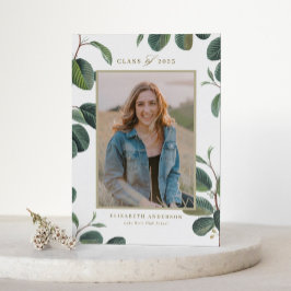 ヴィンテージ葉植物写真卒業 招待状