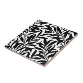 ヴィンテージ葉植物模様(白黒) タイル (側面)