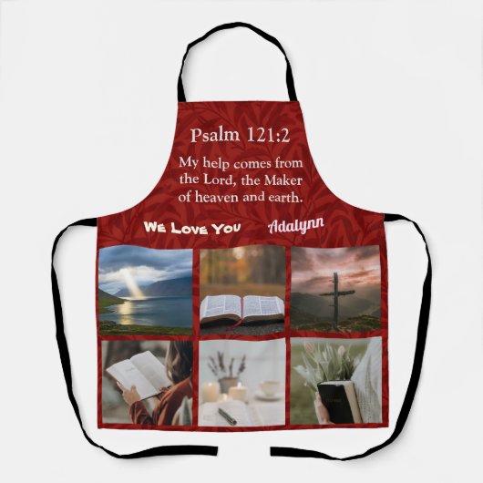 ヴィンテージ葉赤のキリスト教徒への贈り物 エプロン (正面)