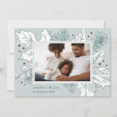 ヴィンテージ葉 |ホリデーフォトカード シーズンカード (正面)