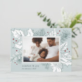 ヴィンテージ葉 |ホリデーフォトカード シーズンカード (スタンド正面)