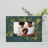 ヴィンテージ葉 |植物写真 箔シーズンカード (立ち正面)