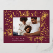 ヴィンテージ葉 |植物写真 箔シーズンカード (正面)