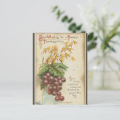 ヴィンテージ葡萄と葉感謝祭 ポストカード (スタンド正面)