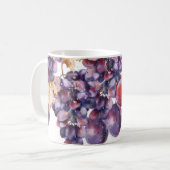 ヴィンテージ葡萄の水彩秋のカード コーヒーマグカップ (正面左)