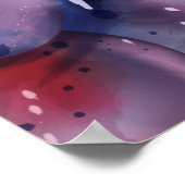 ヴィンテージ葡萄の水彩秋のカード ポスター (角)