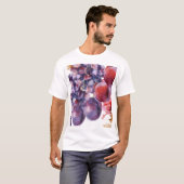 ヴィンテージ葡萄の水彩秋のカード Tシャツ (正面フル)