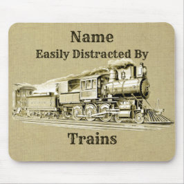 ヴィンテージ蒸気列車に気を散らしやすい名前を付ける マウスパッド