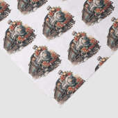 ヴィンテージ蒸気列車の伝統的クリスマスパターン 薄葉紙 (詳細)