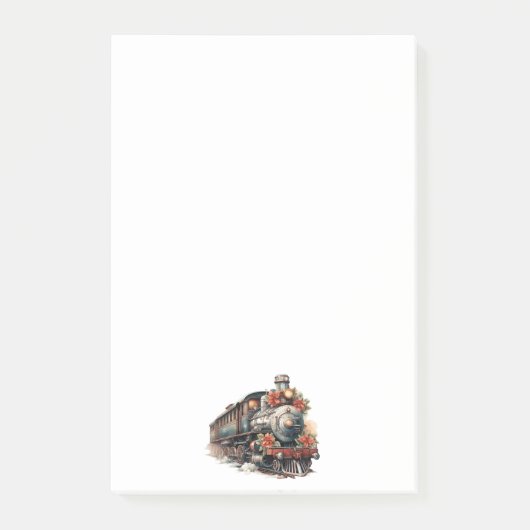 ヴィンテージ蒸気列車の伝統的クリスマス ポストイット (正面)