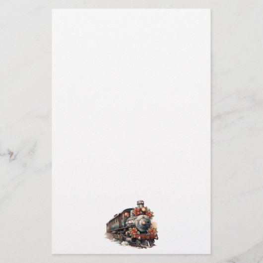 ヴィンテージ蒸気列車の伝統的クリスマス 便箋 (正面)