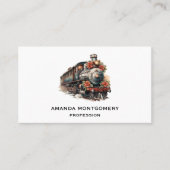 ヴィンテージ蒸気列車の伝統的クリスマス 名刺 (正面)