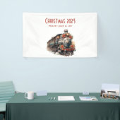 ヴィンテージ蒸気列車の伝統的クリスマス 横断幕 (トレードショー)