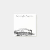 ヴィンテージ蒸気列車イラストレーション ポストイット (正面)