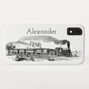 ヴィンテージ蒸気列車イラストレーション iPhone XRケース