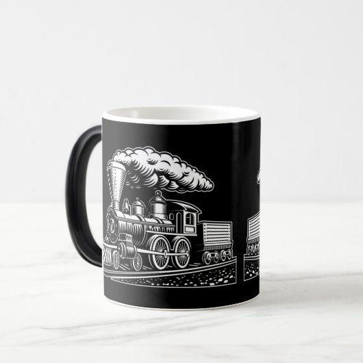 ヴィンテージ蒸気列車エンジン魔法モーフィングマグ モーフィングマグカップ (正面左)
