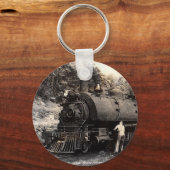 ヴィンテージ蒸気列車キーチェーン キーホルダー (正面)