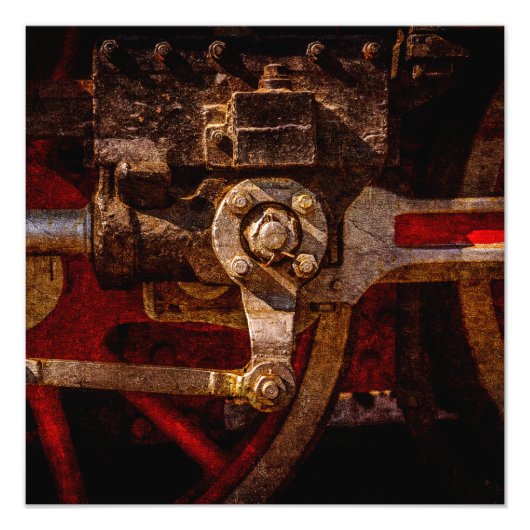 ヴィンテージ蒸気列車ギア フォトプリント            (正面)