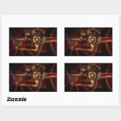 ヴィンテージ蒸気列車ギア 長方形シール (シート)