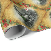 ヴィンテージ蒸気列車クリスマス ラッピングペーパー (ロールコーナー)