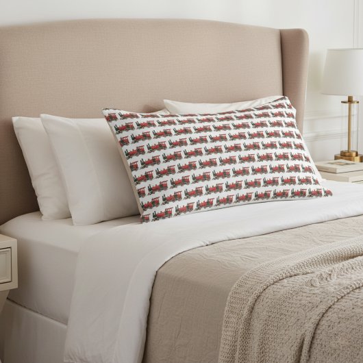 ヴィンテージ蒸気列車枕ケース 枕カバー