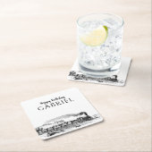 ヴィンテージ蒸気列車誕生日 スクエアペーパーコースター (インサイチュ)