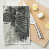 ヴィンテージ蒸気列車 キッチンタオル (四つ折り)