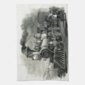 ヴィンテージ蒸気列車 キッチンタオル (縦)