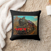 ヴィンテージ蒸気列車 クッション (ブランケット)