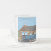 ヴィンテージ蒸気列車 フロストグラスマグカップ (正面左)