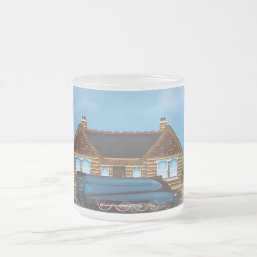 ヴィンテージ蒸気列車 フロストグラスマグカップ (中央)