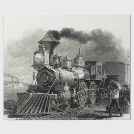 ヴィンテージ蒸気列車 ラッピングペーパー (フラット)