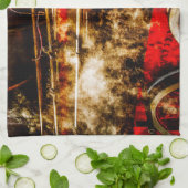 ヴィンテージ蒸気列車 – 蒸気 キッチンタオル (折り畳み)