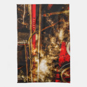 ヴィンテージ蒸気列車 – 蒸気 キッチンタオル (縦)