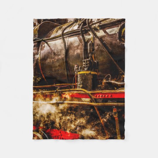 ヴィンテージ蒸気列車 – 蒸気 フリースブランケット (正面)