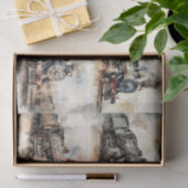 ヴィンテージ蒸気列車 薄葉紙 (ギフト)