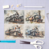 ヴィンテージ蒸気列車 薄葉紙 (クラフト)