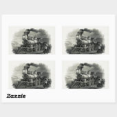 ヴィンテージ蒸気列車 長方形シール (シート)