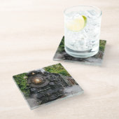 ヴィンテージ蒸気機関列車 ガラスコースター (アングル)