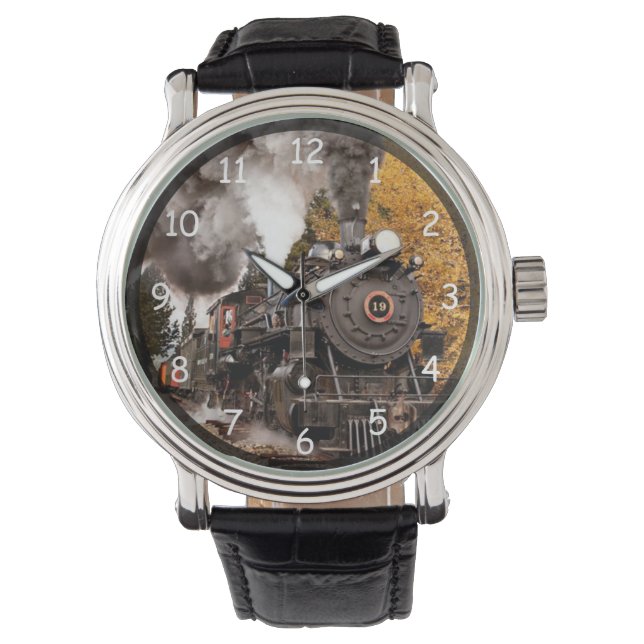 ヴィンテージ蒸気機関列車 腕時計 (正面)