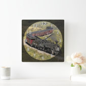 ヴィンテージ蒸気機関列車、C & TS-489 スクエア壁時計 (ホーム)