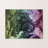 ヴィンテージ蒸気機関機関車 ジグソーパズル (横)