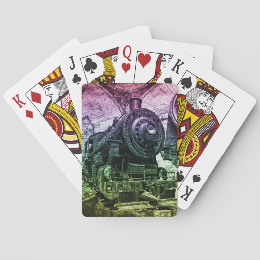 ヴィンテージ蒸気機関機関車 トランプ (裏面)