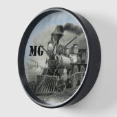 ヴィンテージ蒸気機関車の壁掛け時計 壁時計 (傾斜)